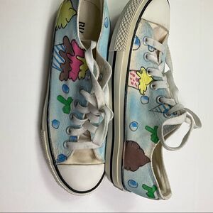 Hand Painted Canvas Sneakers Size 7.5